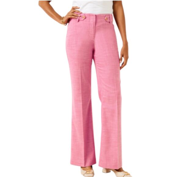 Talbots Pink Linen Bootcut Dress Pants Size 6 - Picture 1 of 5